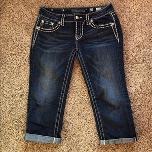 Miss me size 28 cuffed Capri dark wash